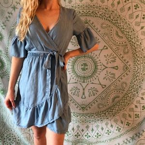 Denim Wrap Dress